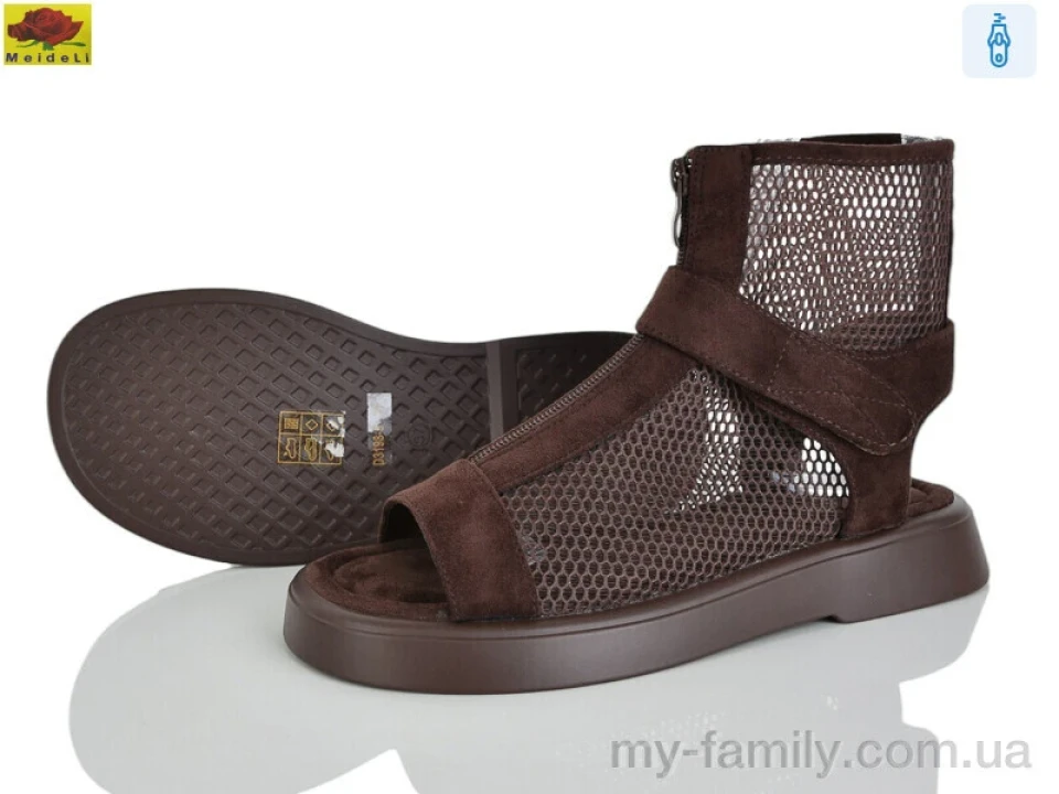 Босоніжки штучна замша-текстиль коричневий жінки -, Жіночі босоніжки оптом