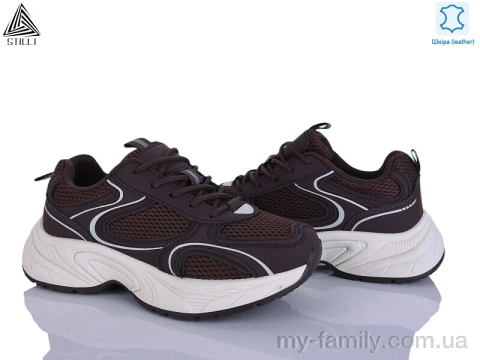 Кросівки натуральна шкіра-текстиль коричневий жінки -, Жіночі кросівки оптом