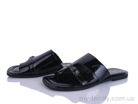 Шльопанці штучний лак чорний жінки -, Жіночі шльопанці оптом