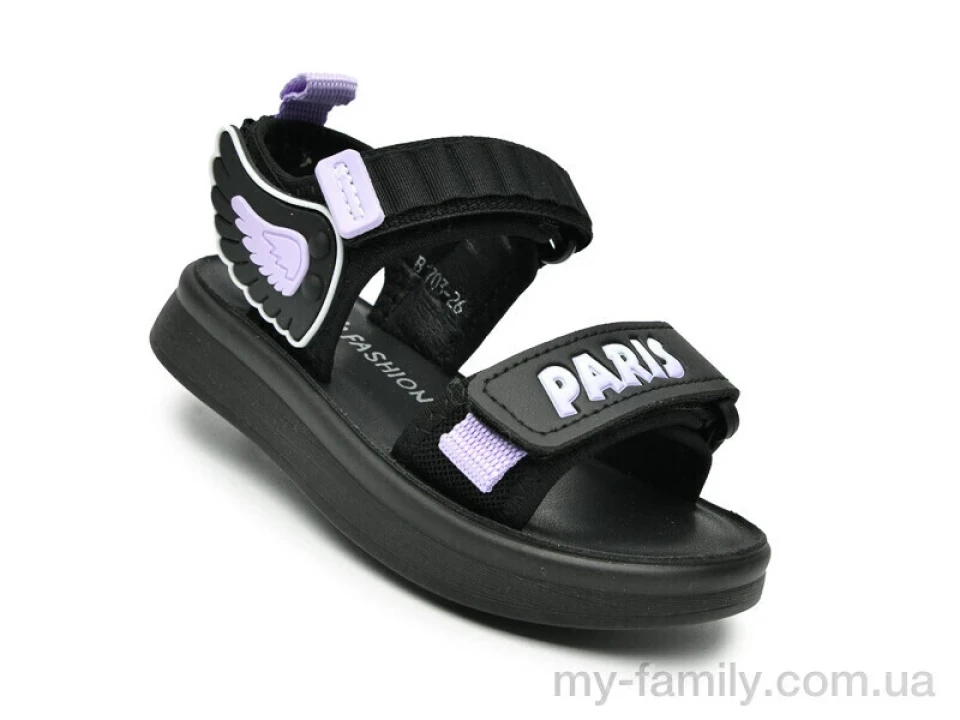 Босоніжки штучна шкіра-текстиль чорний діти дівчинка, Взуття оптом діти