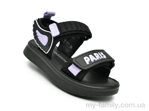 Босоножки искусственная кожа-текстиль черный дети девочка, Взуття оптом дети