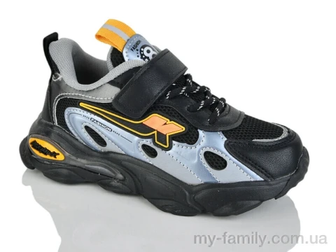 Кросівки штучна шкіра-текстиль чорний діти унісекс, Дитячі кросівки оптом