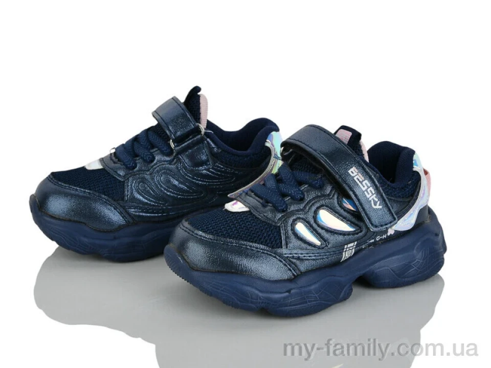 Кросівки штучна шкіра-текстиль синій діти дівчинка, Дитячі кросівки оптом