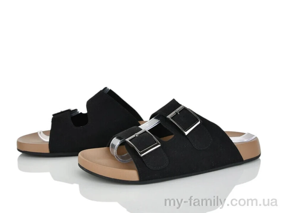 Шльопанці штучна замша чорний жінки -, Жіночі шльопанці оптом