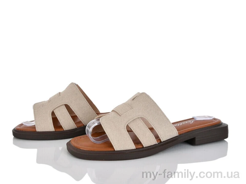 Шльопанці штучна замша бежевий жінки -, Жіночі шльопанці оптом