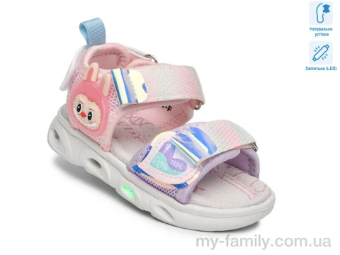 Босоножки искусственная кожа-текстиль розовый дети девочка, Взуття оптом дети