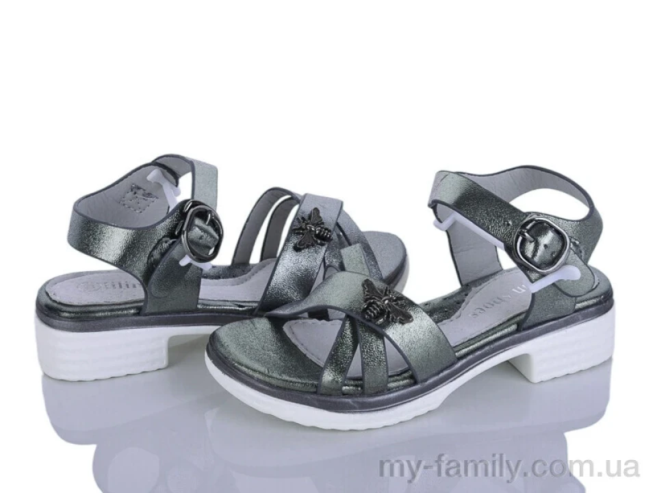 Босоніжки штучна шкіра графіт діти дівчинка, Взуття оптом діти