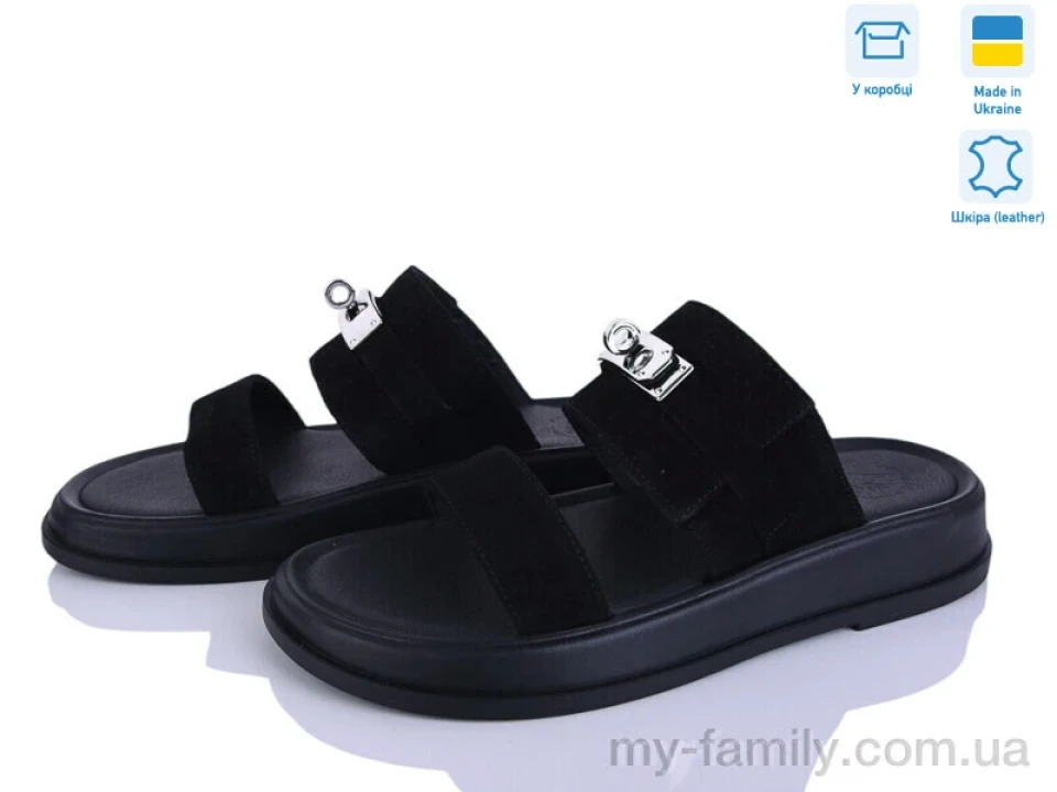 Шльопанці натуральна замша чорний жінки -, Жіночі шльопанці оптом