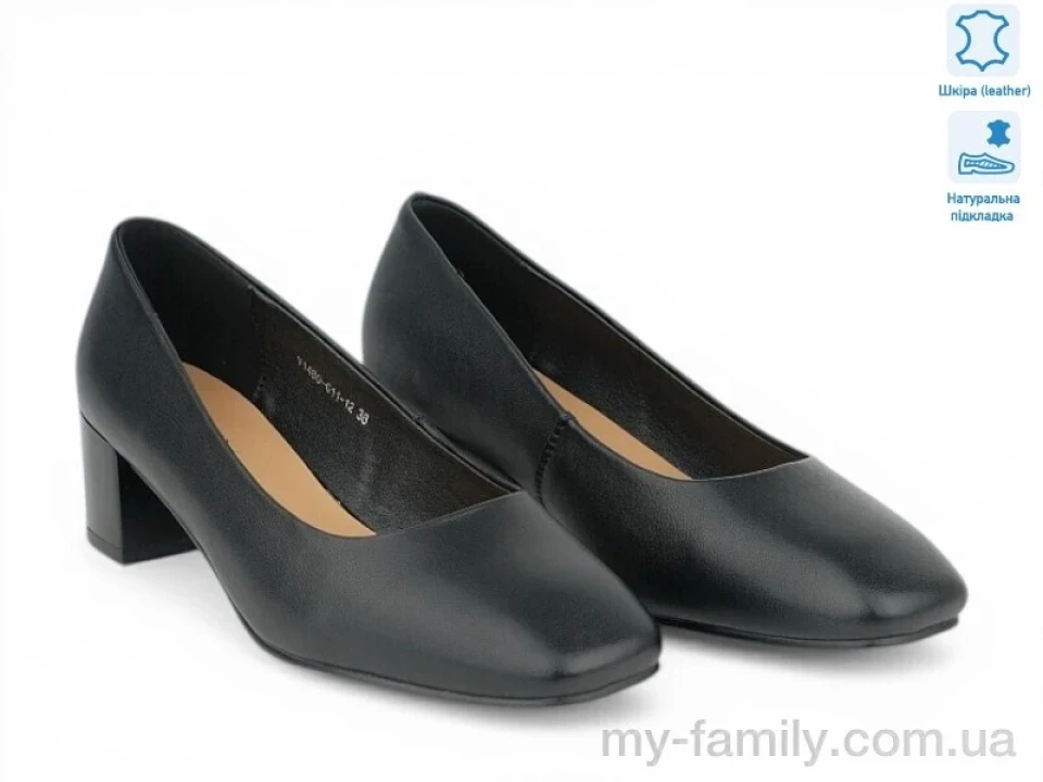 Туфлі натуральна шкіра чорний жінки -, Туфлі жіночі оптом