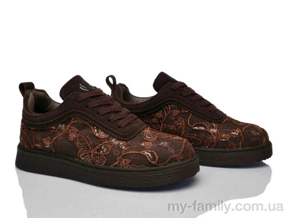 Кросівки штучна замша-текстиль коричневий жінки -, Жіночі кросівки оптом