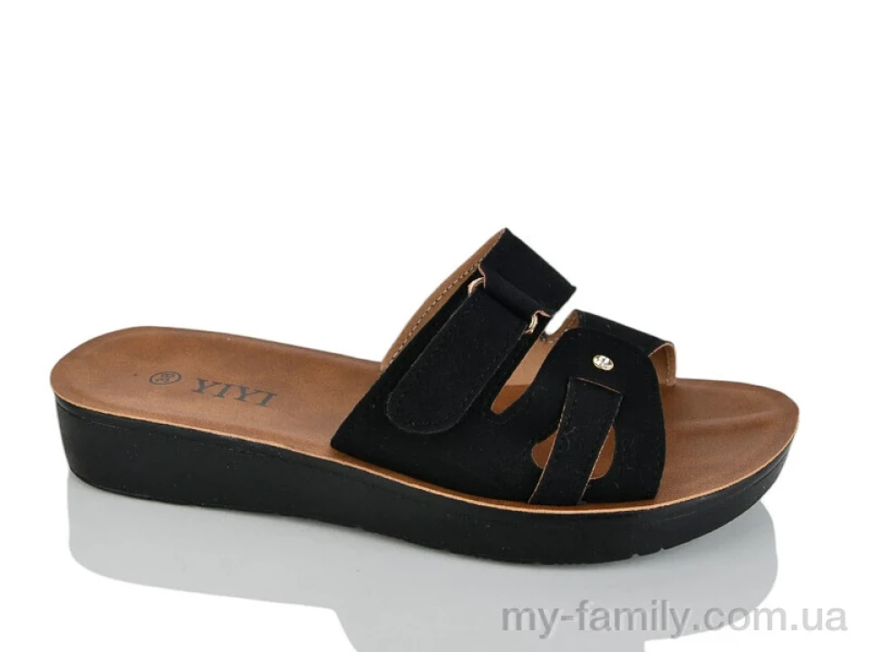 Шльопанці штучна замша чорний жінки -, Жіночі шльопанці оптом