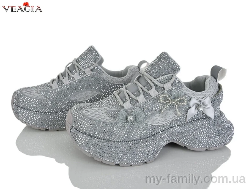 Кросівки штучна шкіра-текстиль сірий жінки -, Жіночі кросівки оптом