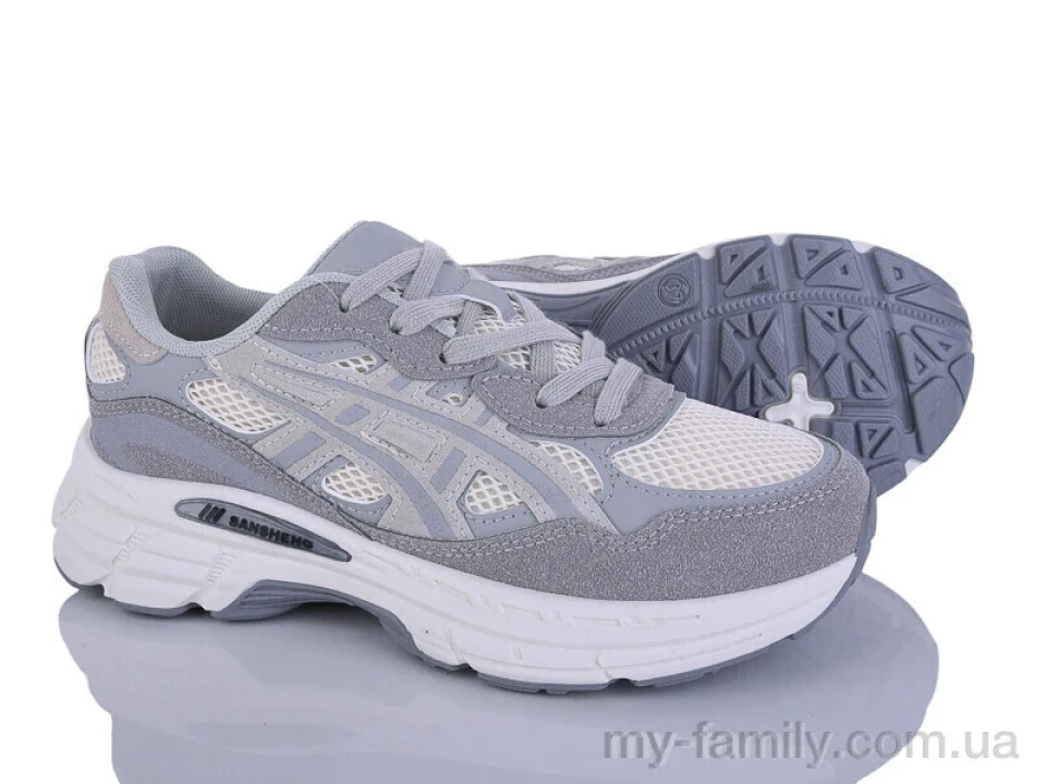 Кросівки штучна замша-текстиль сірий жінки -, Жіночі кросівки оптом