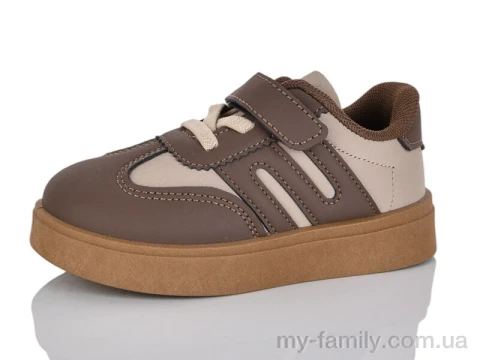 Кросівки штучна шкіра-текстиль коричневий діти унісекс, Дитячі кросівки оптом