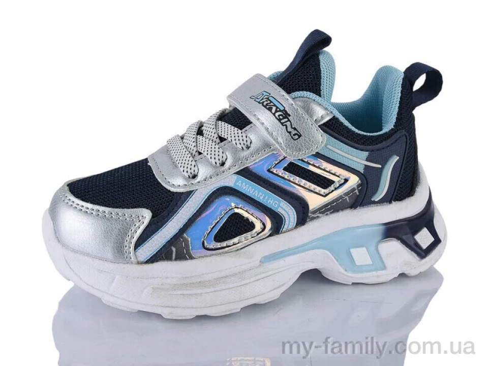 Кросівки штучна шкіра-текстиль синій діти хлопчик, Дитячі кросівки оптом