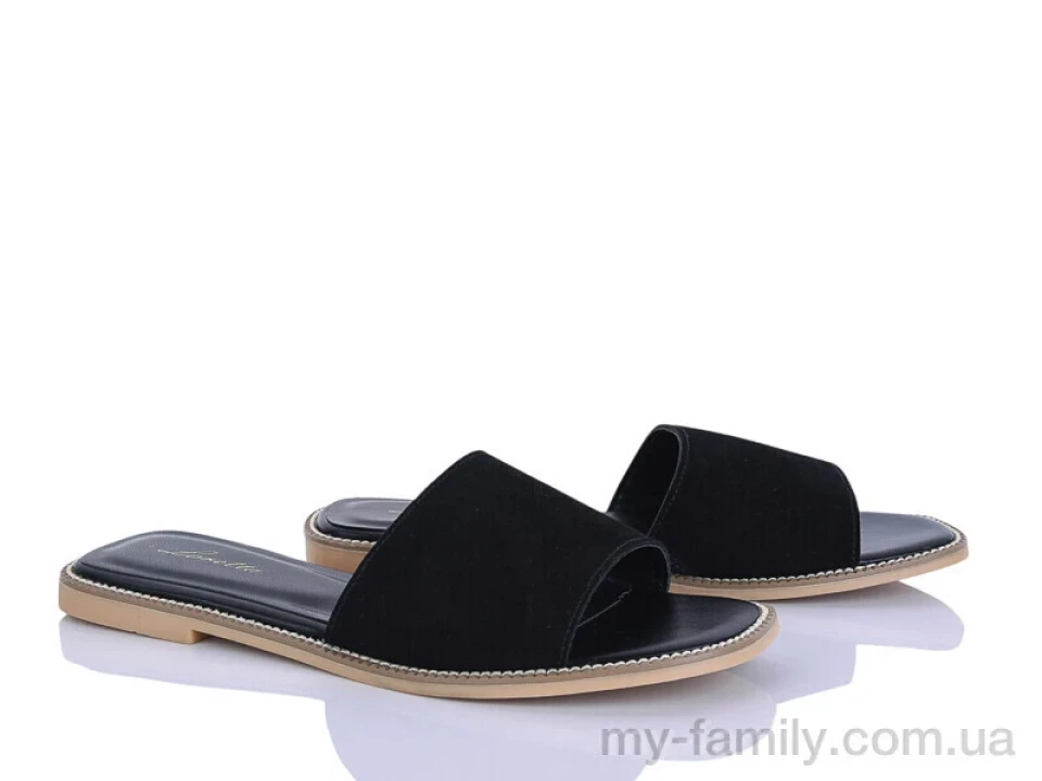 Шльопанці штучна замша чорний жінки -, Жіночі шльопанці оптом