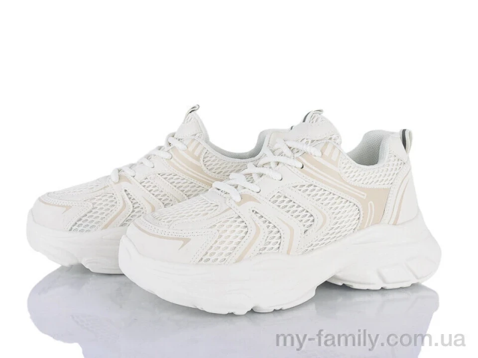 Кросівки штучна шкіра-текстиль бежевий жінки -, Жіночі кросівки оптом