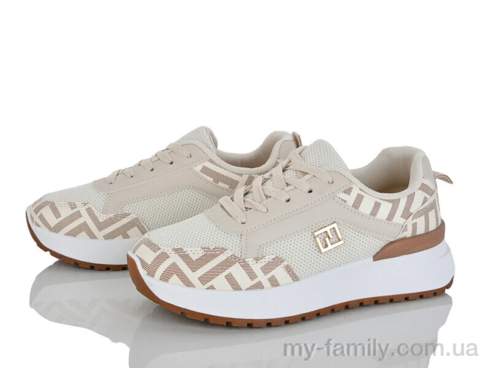 Кросівки штучна шкіра-текстиль бежевий жінки -, Жіночі кросівки оптом