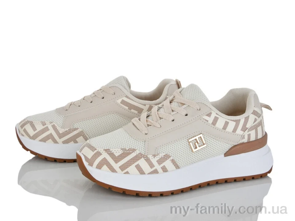 Кросівки штучна шкіра-текстиль бежевий жінки -, Жіночі кросівки оптом