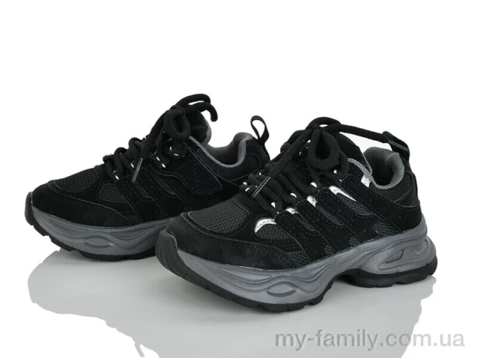 Кросівки штучна шкіра-текстиль чорний діти унісекс, Дитячі кросівки оптом