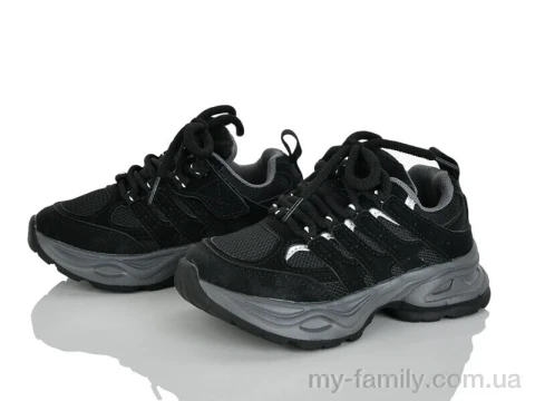 Кросівки штучна шкіра-текстиль чорний діти унісекс, Дитячі кросівки оптом