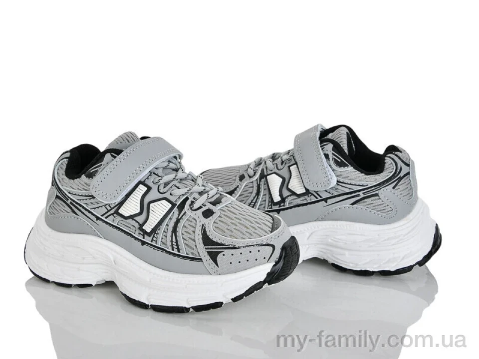 Кросівки штучна шкіра-текстиль сірий діти унісекс, Дитячі кросівки оптом