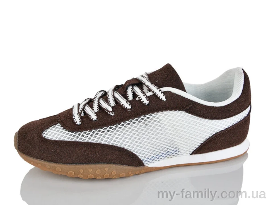 Кросівки штучна замша-текстиль коричневий жінки -, Жіночі кросівки оптом