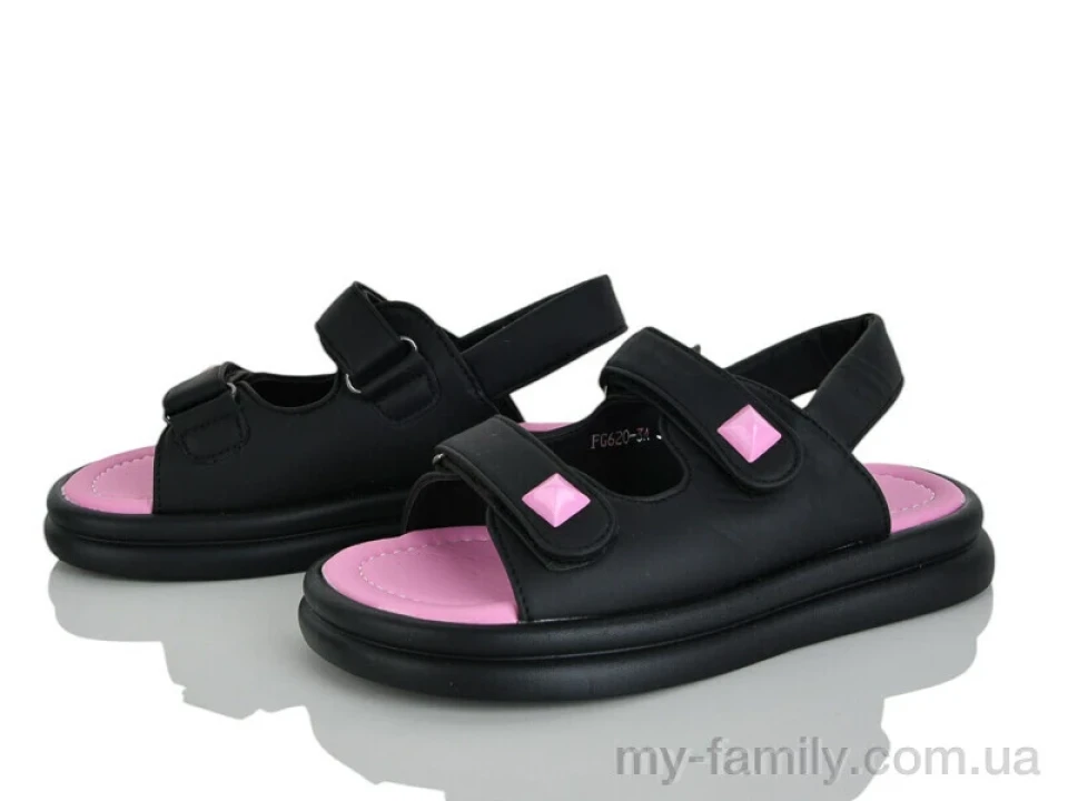Босоніжки штучна шкіра чорний діти дівчинка, Взуття оптом діти