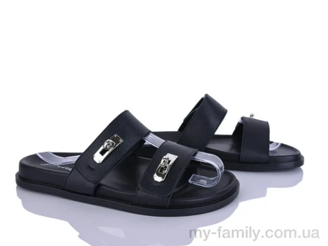 Шлепки искусственная кожа черный женщины -, Женские шлепки оптом