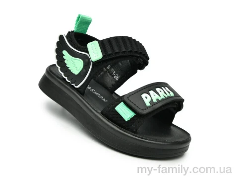 Босоножки искусственная кожа-текстиль черный дети девочка, Взуття оптом дети