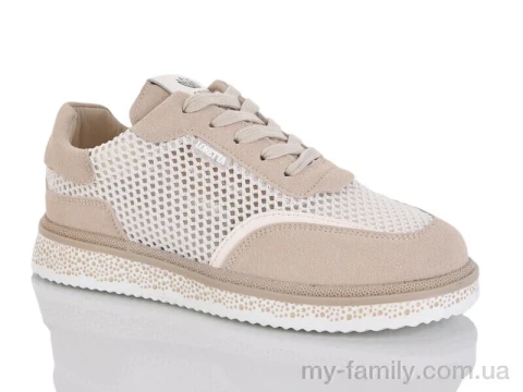 Кросівки штучна замша-текстиль бежевий жінки -, Жіночі кросівки оптом