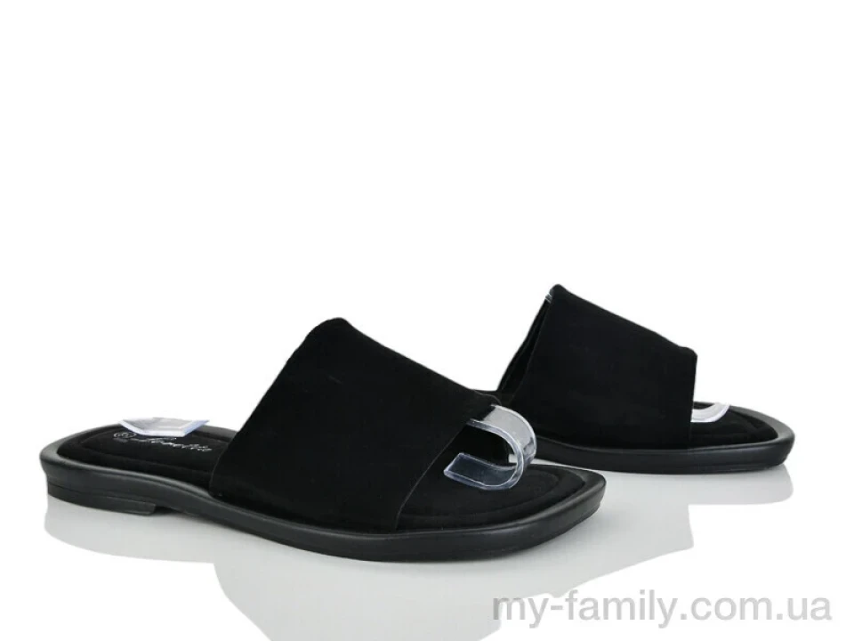 Шльопанці штучна замша чорний жінки -, Жіночі шльопанці оптом