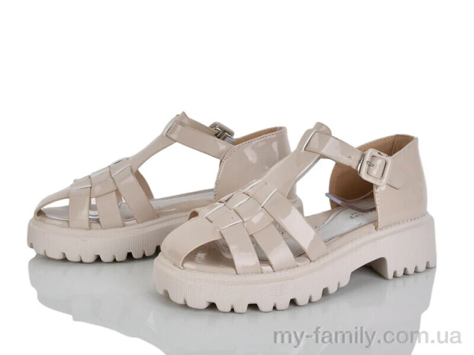 Босоніжки штучний лак бежевий діти дівчинка, Взуття оптом діти