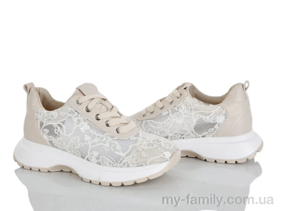 Кросівки штучна шкіра-текстиль бежевий жінки -, Жіночі кросівки оптом