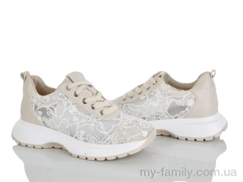 Кросівки штучна шкіра-текстиль бежевий жінки -, Жіночі кросівки оптом