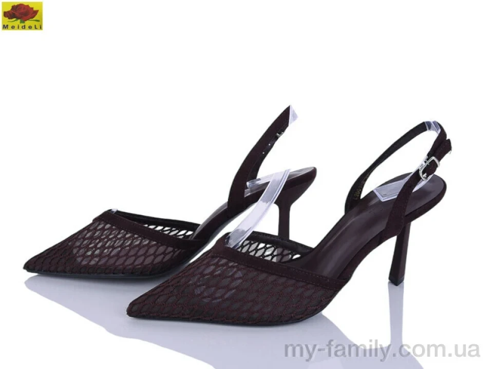 Туфлі штучна замша-текстиль коричневий жінки -, Туфлі жіночі оптом