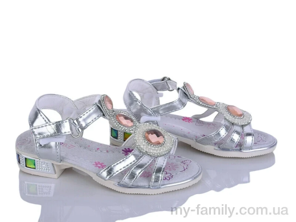 Босоніжки штучна шкіра срібний діти дівчинка, Взуття оптом діти