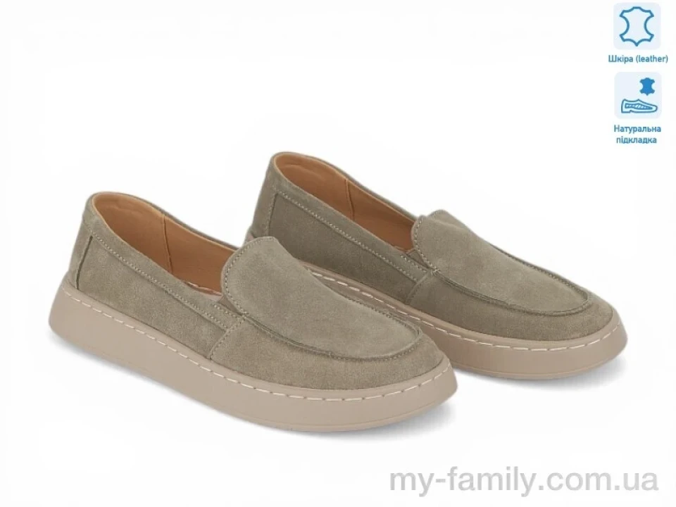 Туфлі натуральна шкіра хакі жінки -, Туфлі жіночі оптом