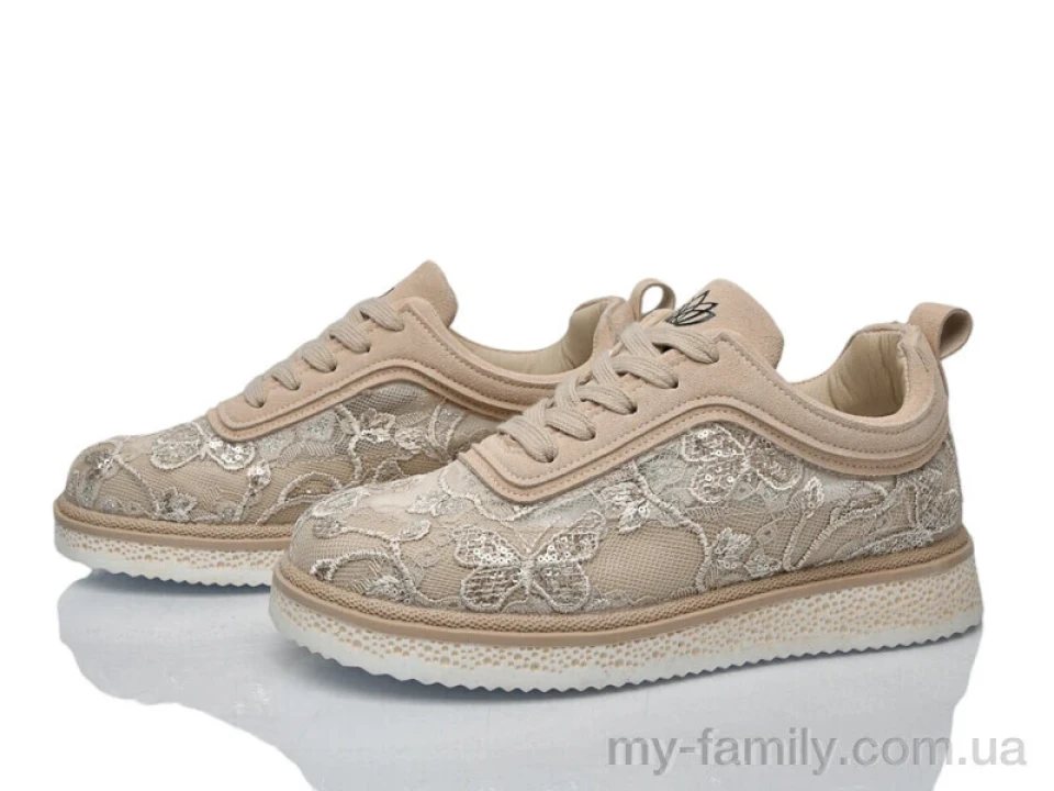 Кросівки штучна замша-текстиль бежевий жінки -, Жіночі кросівки оптом