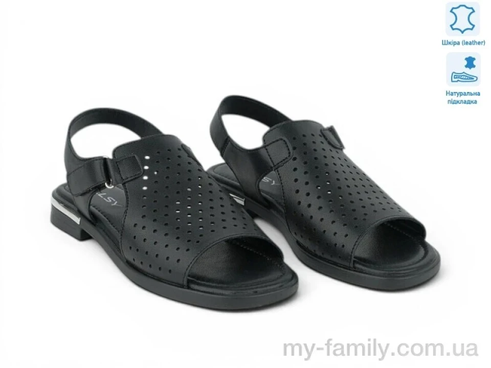Босоніжки натуральна шкіра чорний жінки -, Жіночі босоніжки оптом
