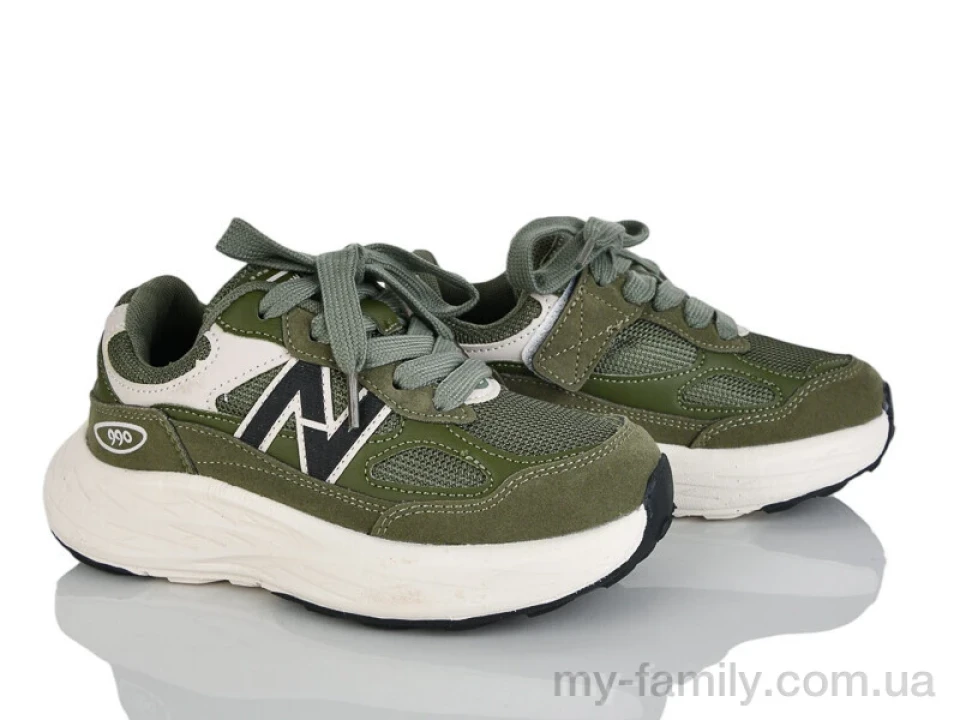 Кросівки штучна замша-текстиль зелений діти хлопчик, Дитячі кросівки оптом