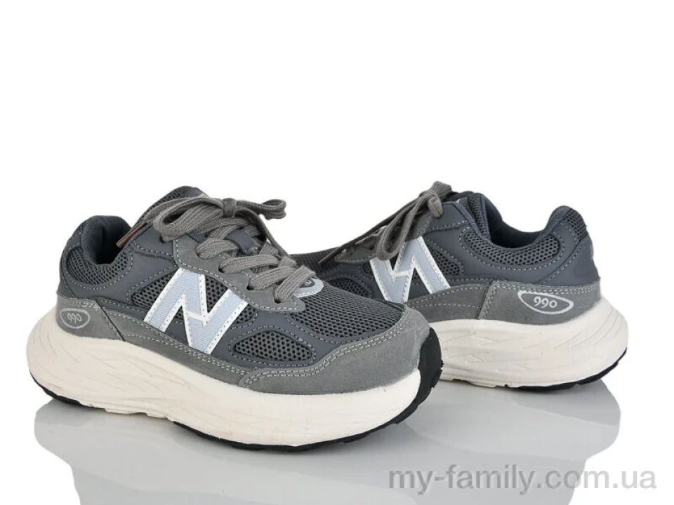 Кросівки штучна замша-текстиль сірий діти унісекс, Дитячі кросівки оптом