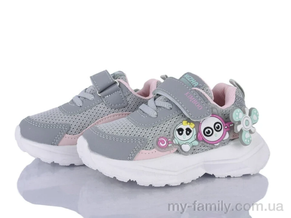 Кросівки штучна шкіра-текстиль сірий діти дівчинка, Дитячі кросівки оптом
