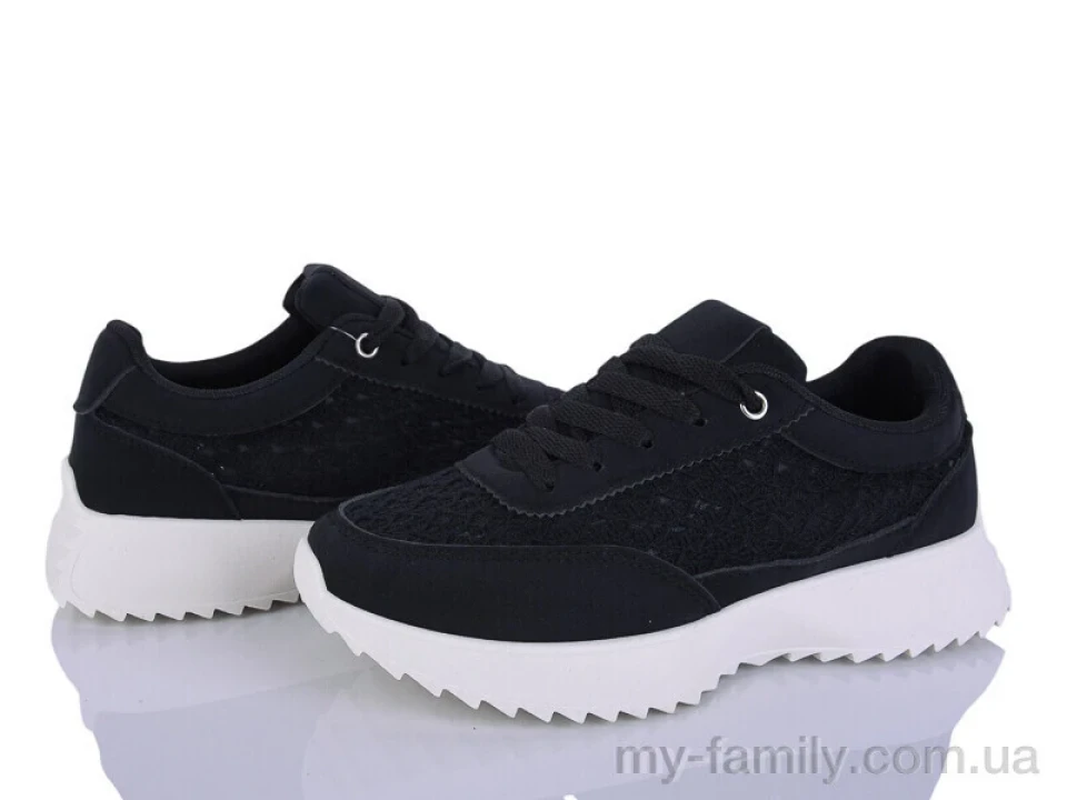 Кросівки штучна замша-текстиль чорний жінки -, Жіночі кросівки оптом