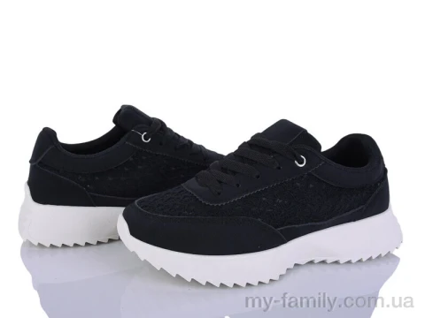 Кросівки штучна замша-текстиль чорний жінки -, Жіночі кросівки оптом