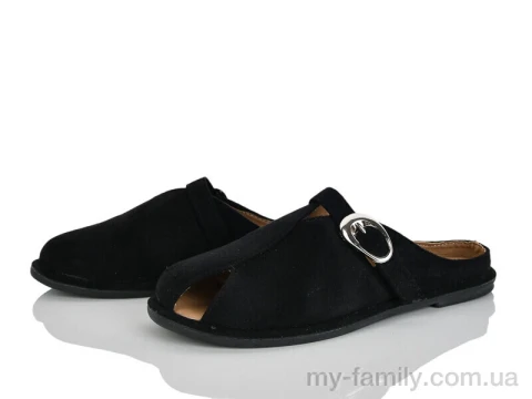 Шльопанці штучна замша чорний жінки -, Жіночі шльопанці оптом
