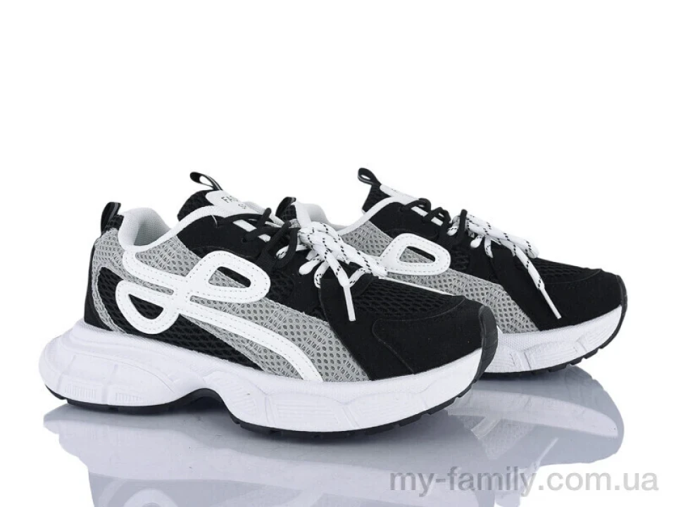 Кросівки штучна замша-текстиль чорний жінки -, Жіночі кросівки оптом