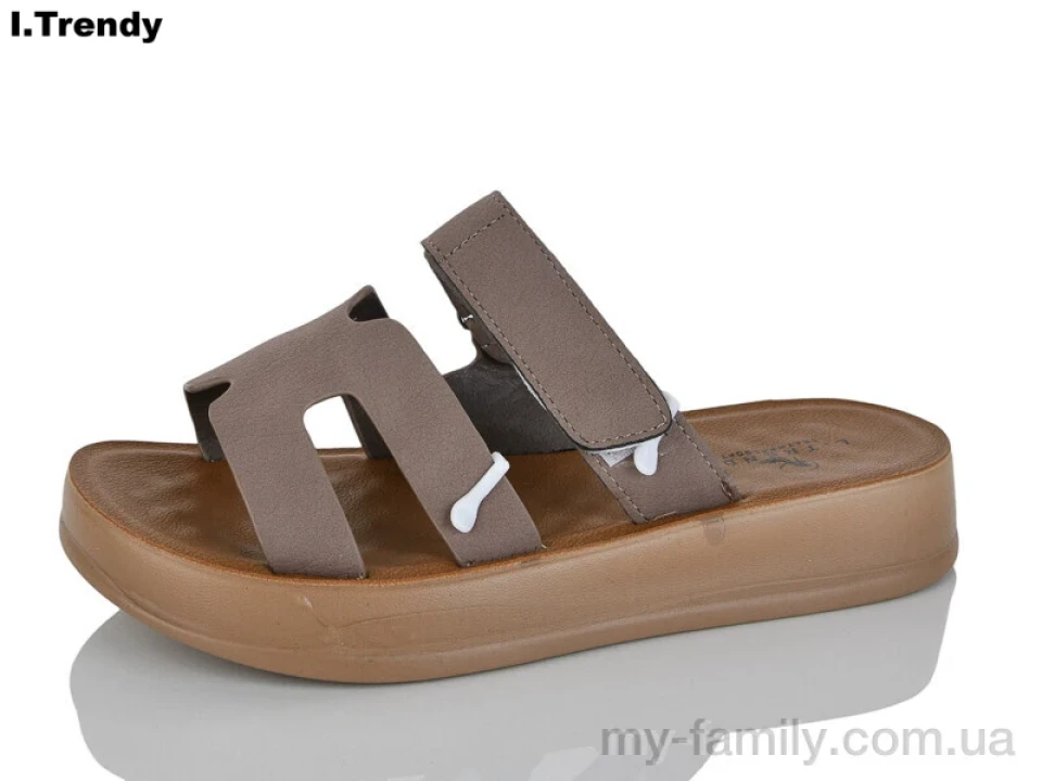 Шльопанці штучний нубук коричневий жінки -, Жіночі шльопанці оптом