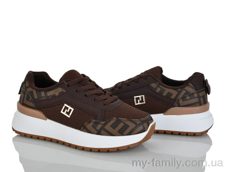 Кросівки штучна шкіра-текстиль коричневий жінки -, Жіночі кросівки оптом