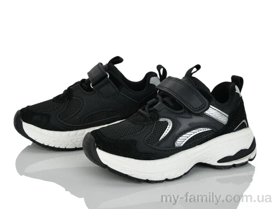 Кросівки штучна шкіра-текстиль чорний діти унісекс, Дитячі кросівки оптом